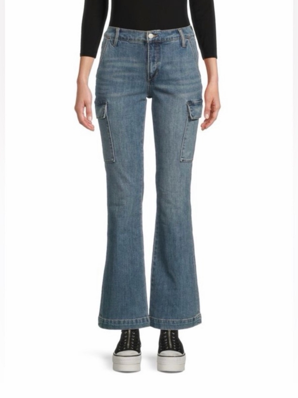 Joe's Jeans Medium Blue Flared Cargo Jeans